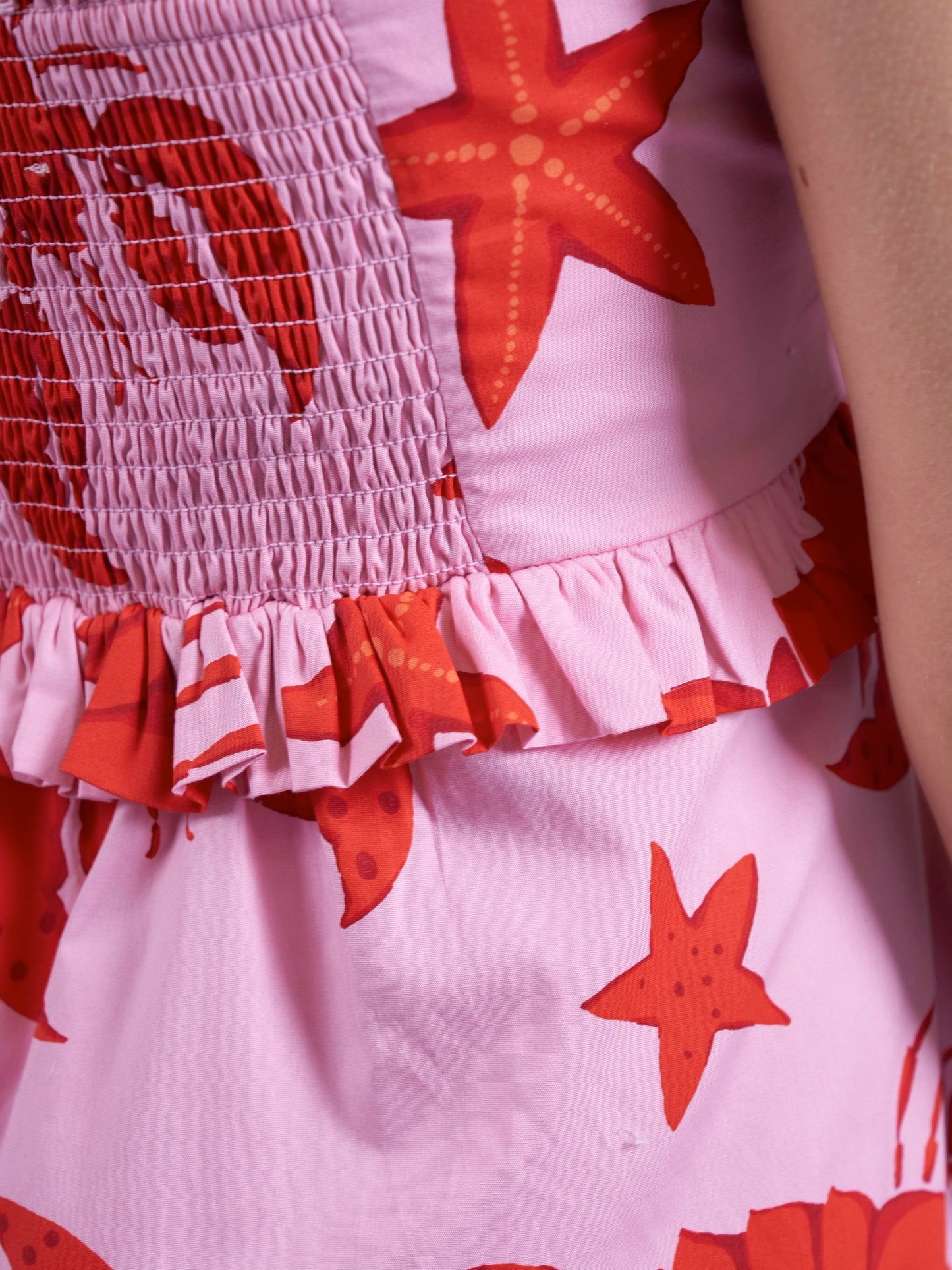 'AURORA' DRESS IN LOBSTER & STARFISH