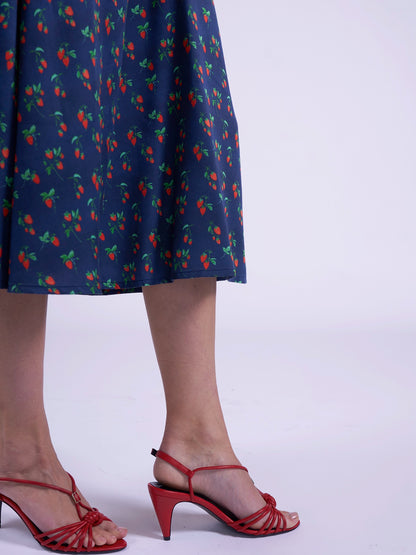 'BABINGTON' DRESS IN NAVY STRAWBERRY