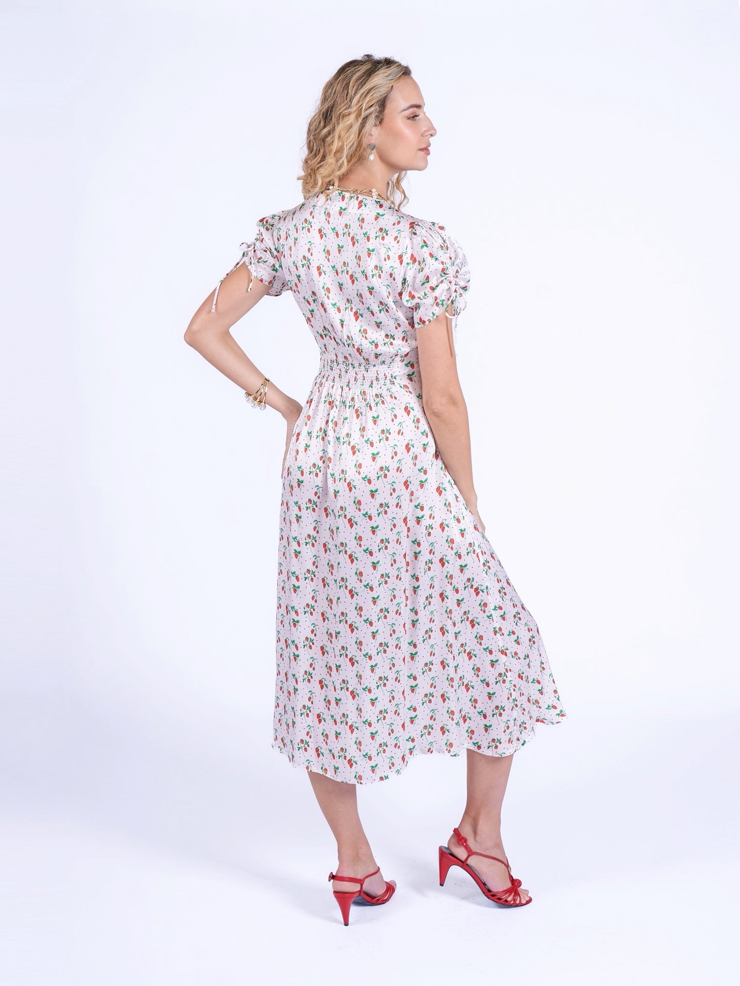 'BABINGTON' DRESS IN STRAWBERRIES & CREAM