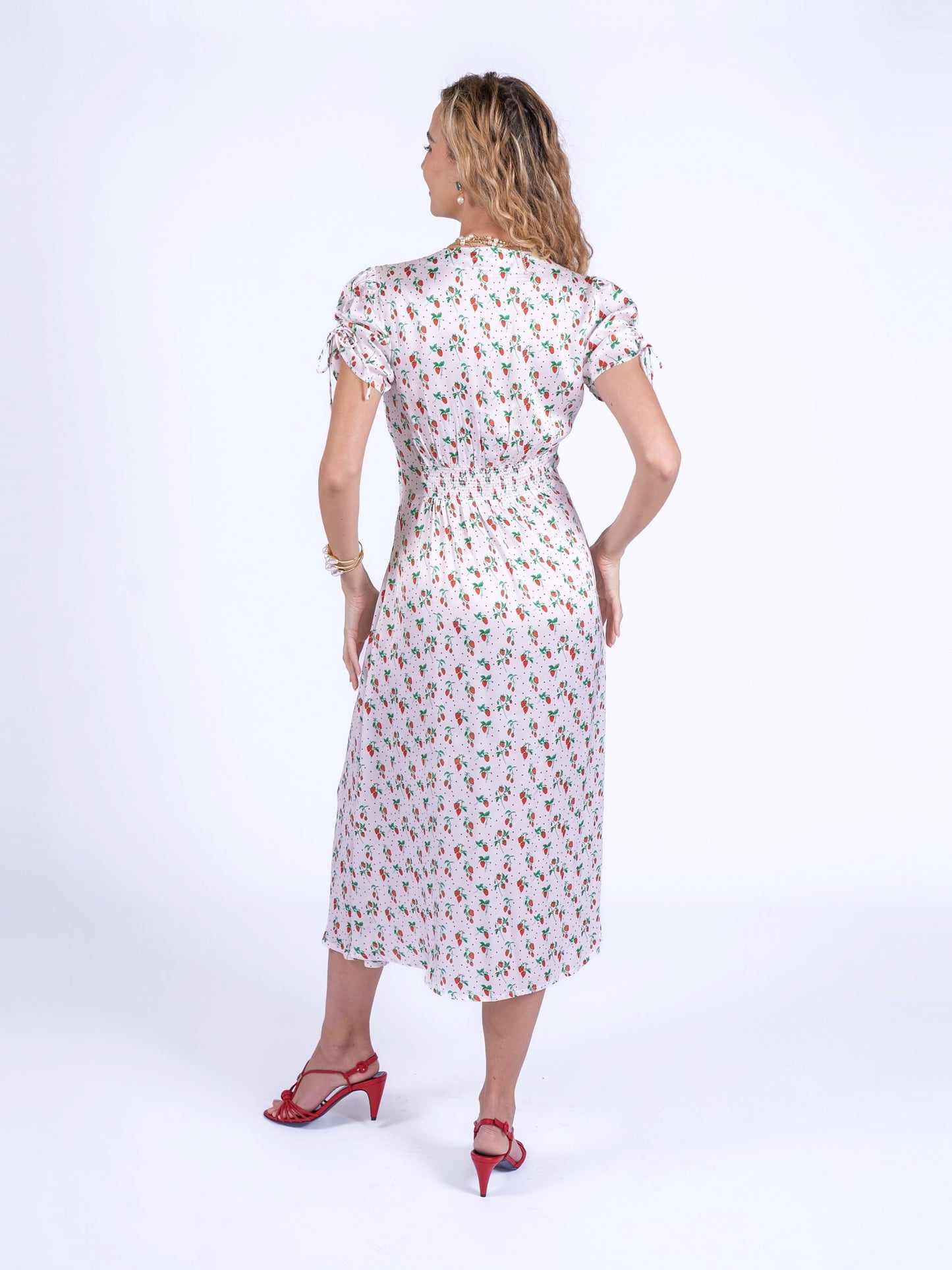 'BABINGTON' DRESS IN STRAWBERRIES & CREAM