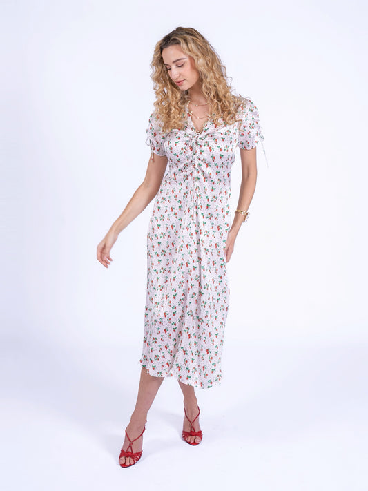 'BABINGTON' DRESS IN STRAWBERRIES & CREAM