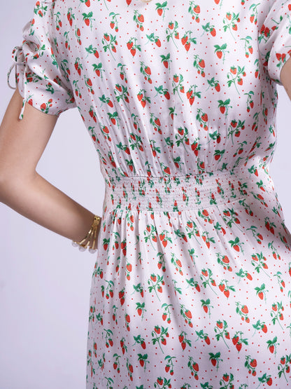 'BABINGTON' DRESS IN STRAWBERRIES & CREAM
