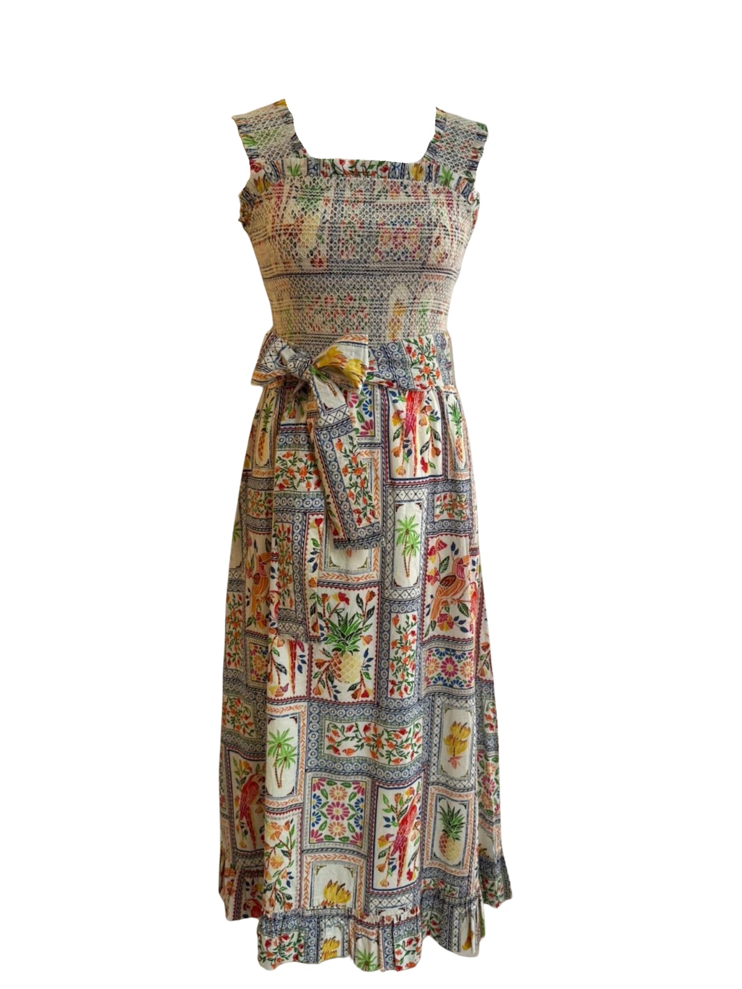 'BYRON' DRESS IN TROPICAL PATCH