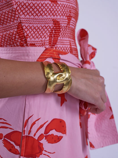 'BYRON' DRESS IN LOBSTER & STARFISH