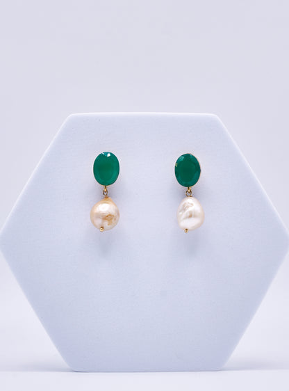 EMERALD BAROQUE EARRINGS
