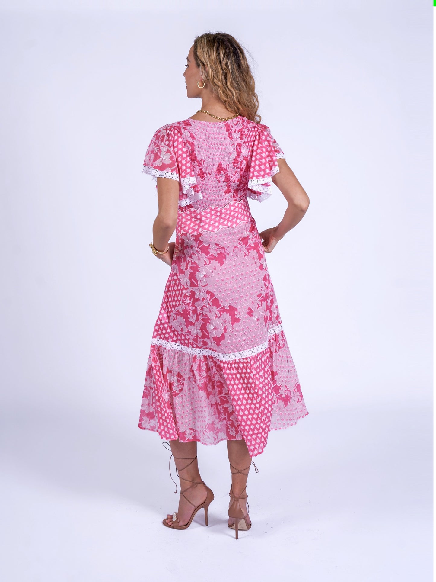 'FEATHER' DRESS IN PINK