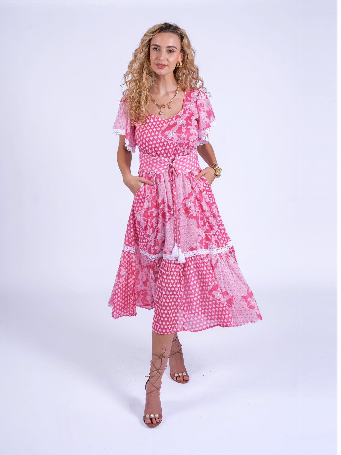 'FEATHER' DRESS IN PINK