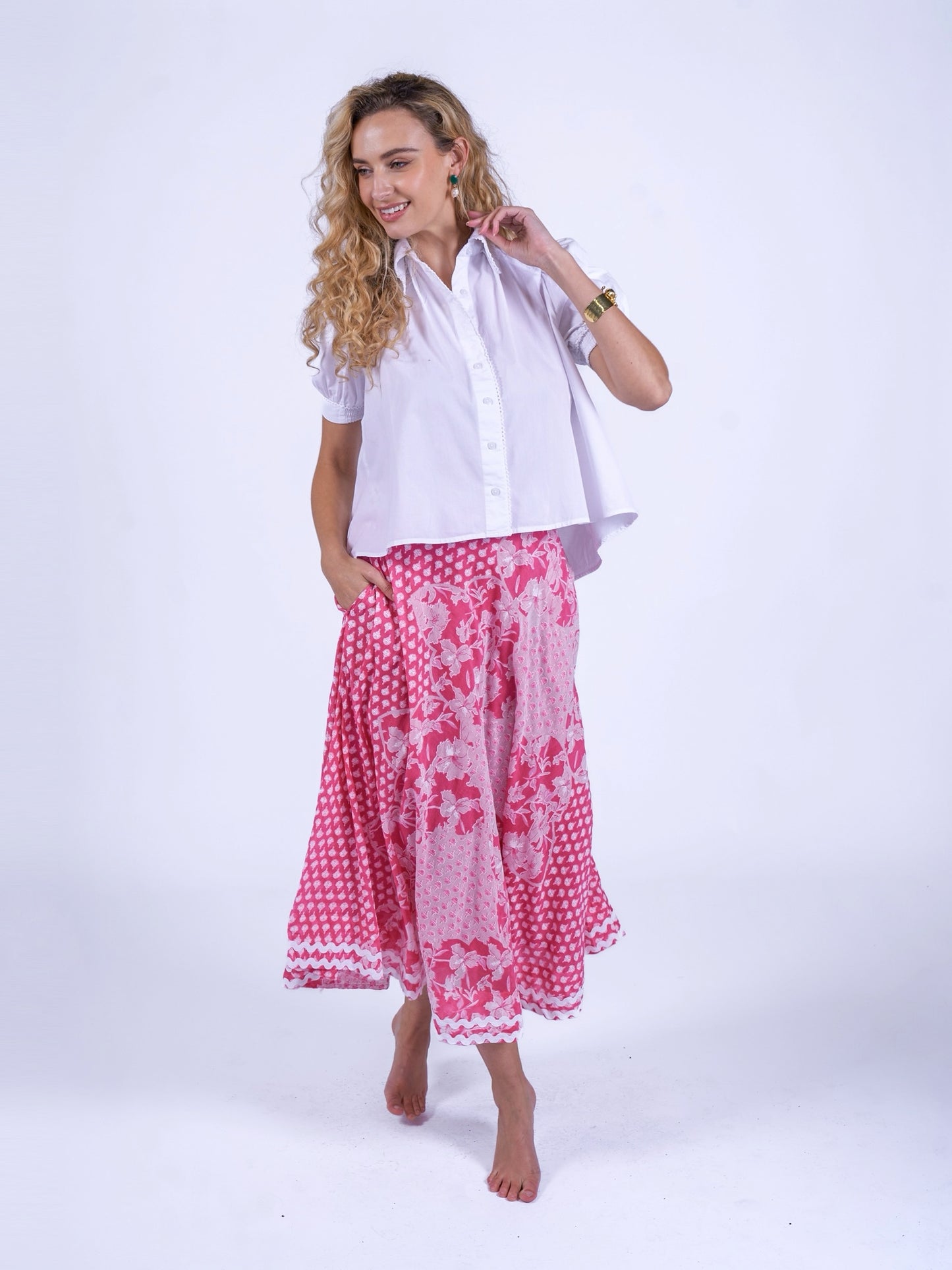 'FEATHER' SKIRT IN PINK