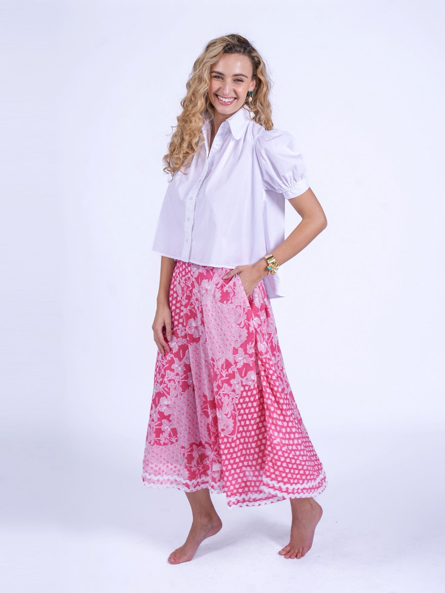 'FEATHER' SKIRT IN PINK