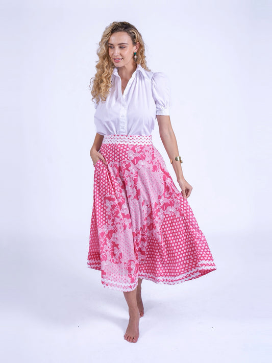 'FEATHER' SKIRT IN PINK