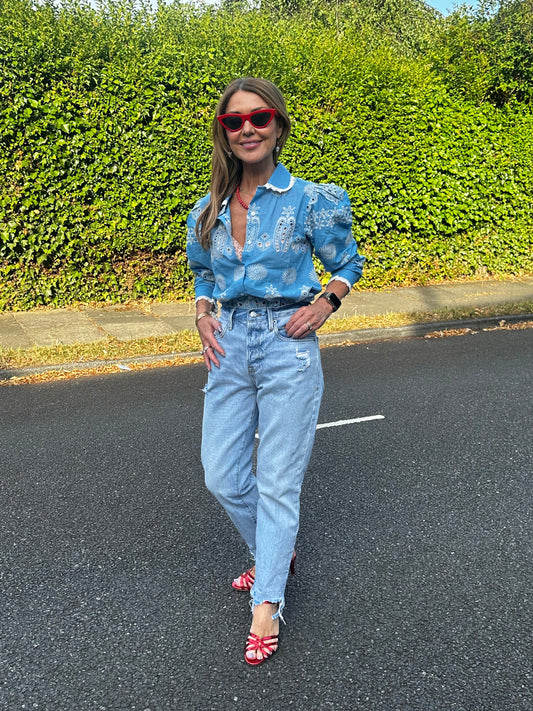 'SANI' BLOUSE IN BLUE - NEW