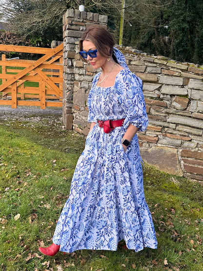 'HONOUR' IN CHINA BLUE (LONG MIDI)