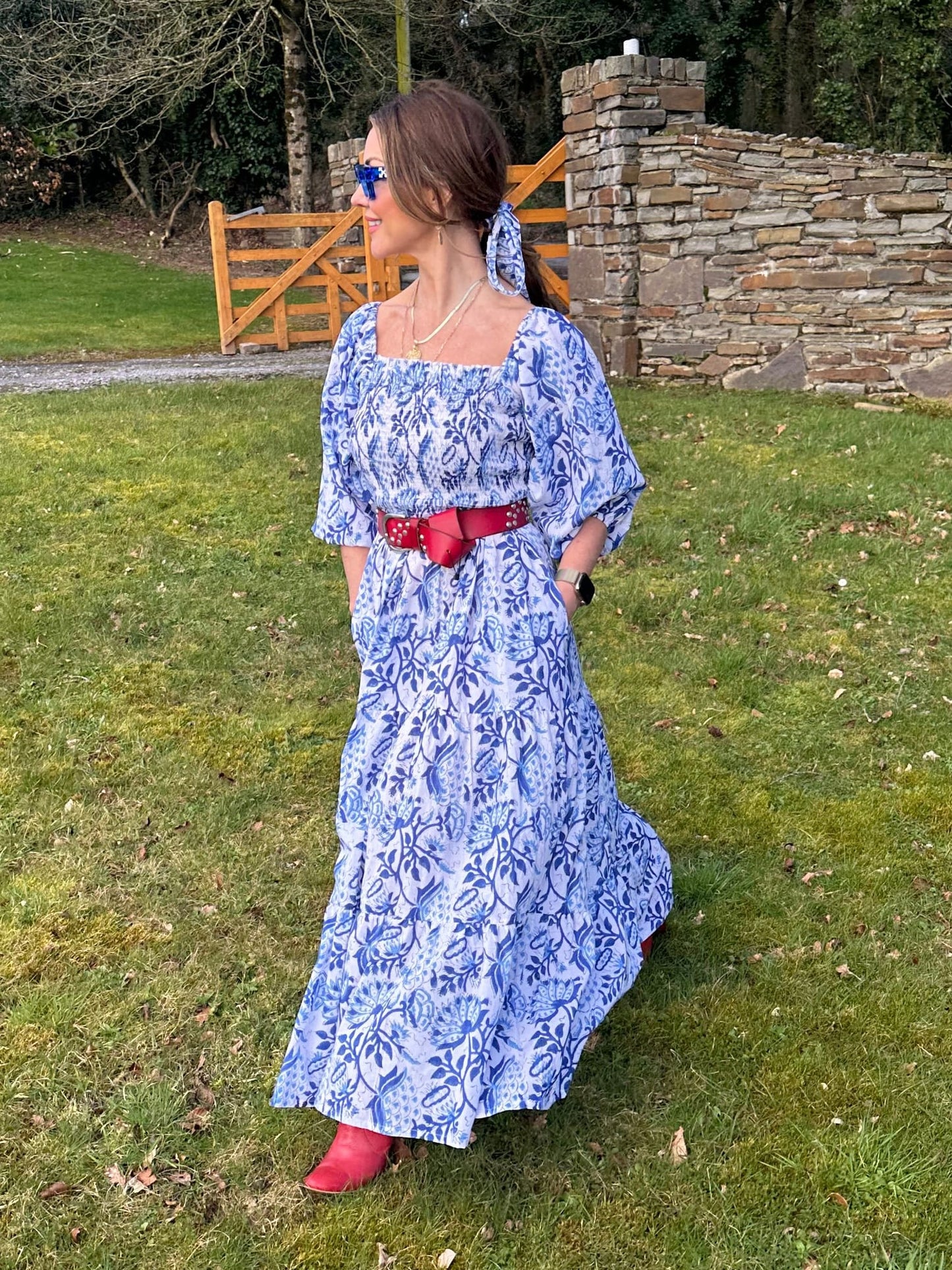 'HONOUR' IN CHINA BLUE (LONG MIDI)