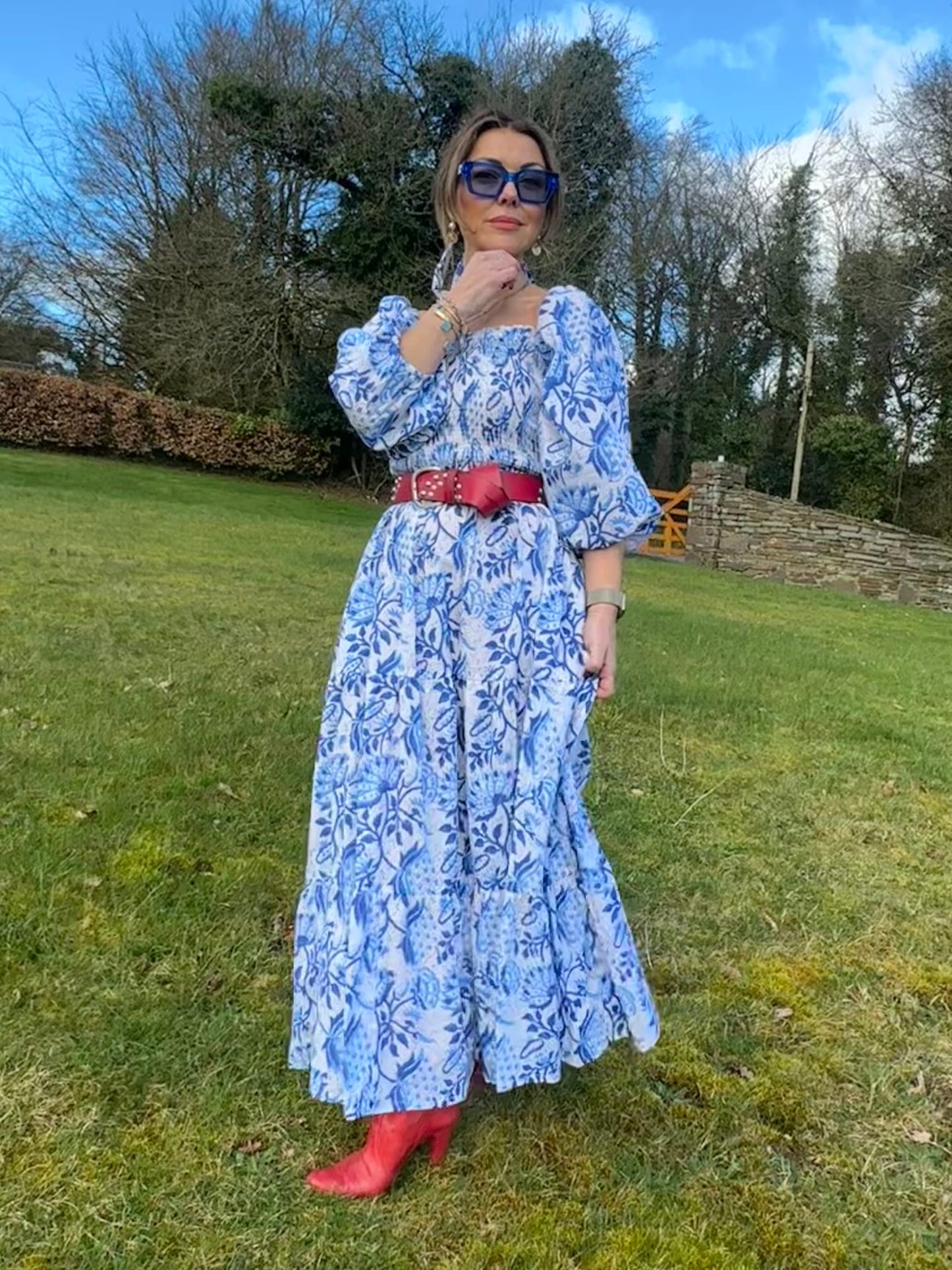 'HONOUR' IN CHINA BLUE (LONG MIDI)