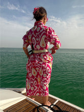 Load image into Gallery viewer, ‘FAITH’ SHIRTDRESS IN PINK IKAT

