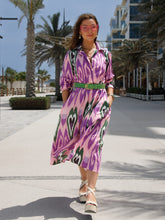 Load image into Gallery viewer, ‘FAITH’ SHIRTDRESS IN LILAC IKAT
