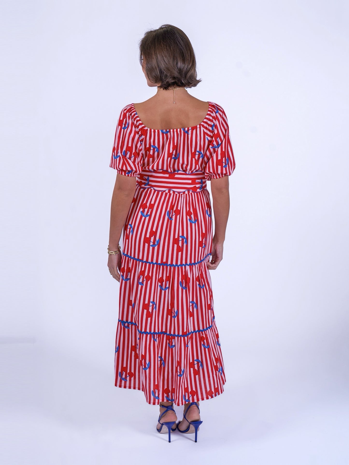 'MICHELE' DRESS IN CHERRY STRIPE