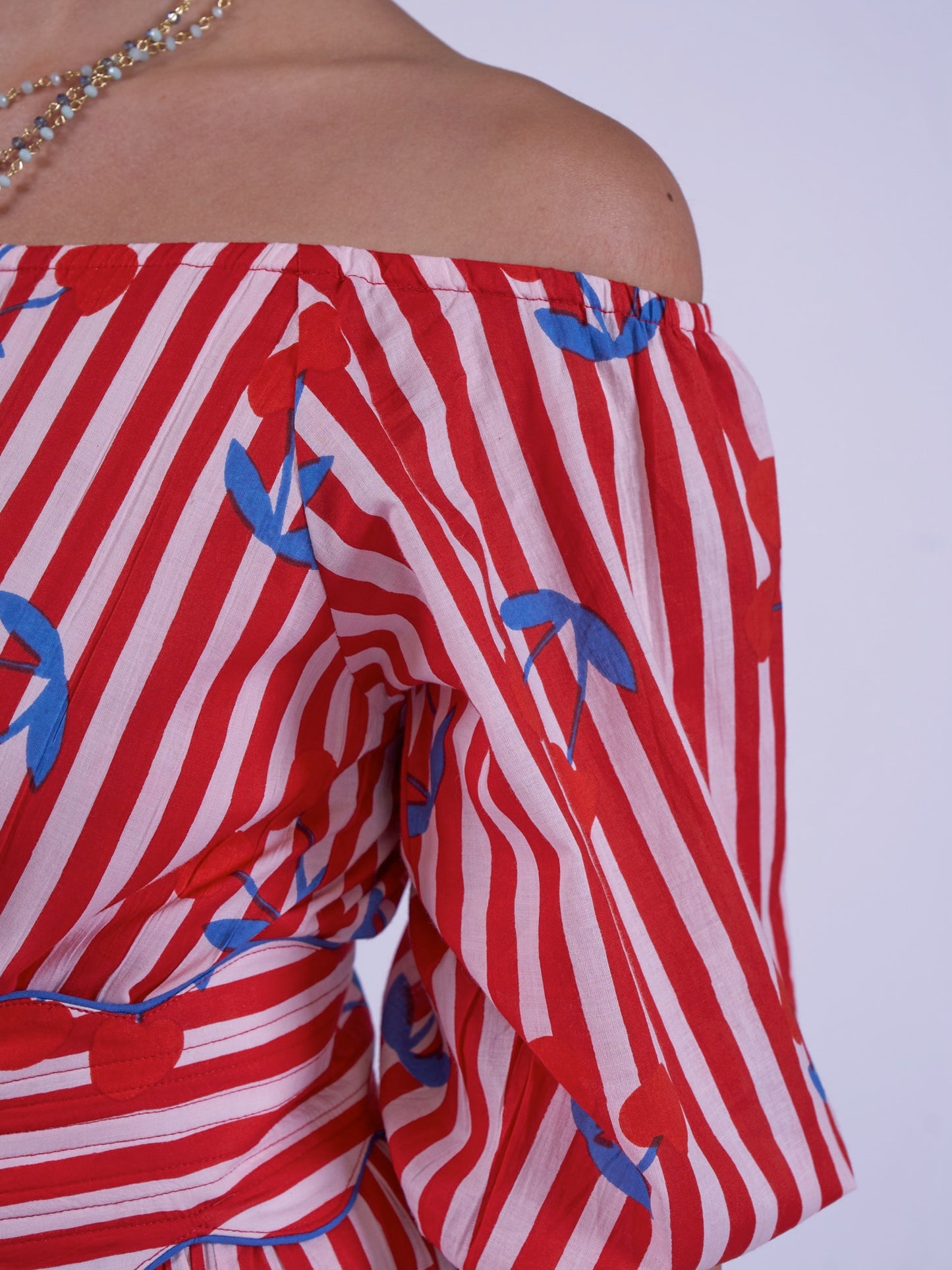 'MICHELE' DRESS IN CHERRY STRIPE