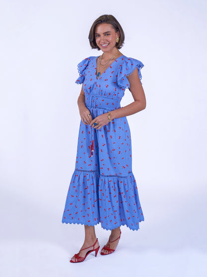 'MISHA' DRESS IN BLUE CHERRY