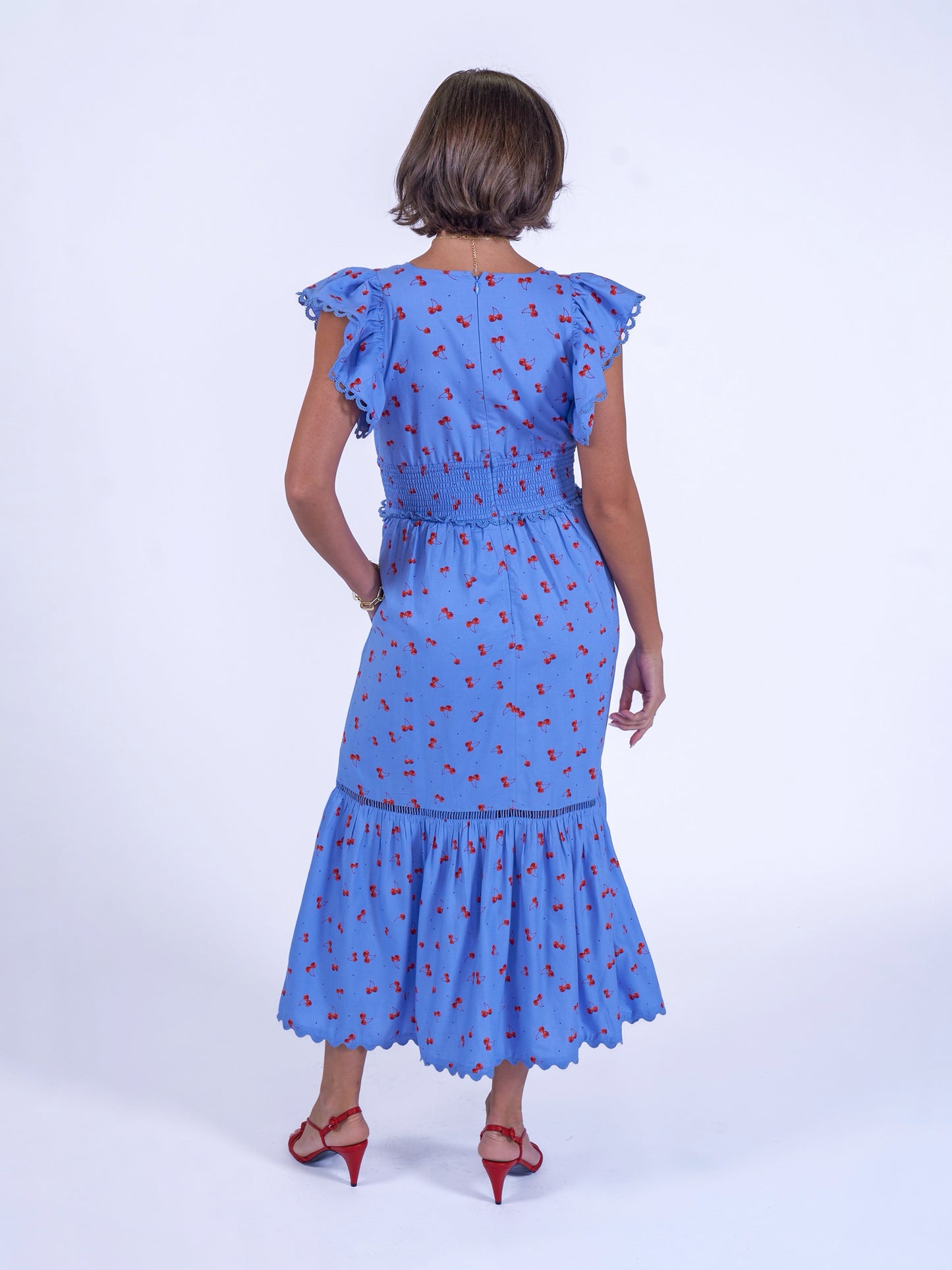 'MISHA' DRESS IN BLUE CHERRY