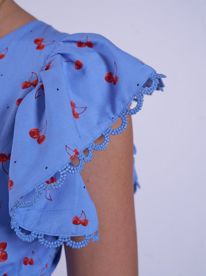 'MISHA' DRESS IN BLUE CHERRY