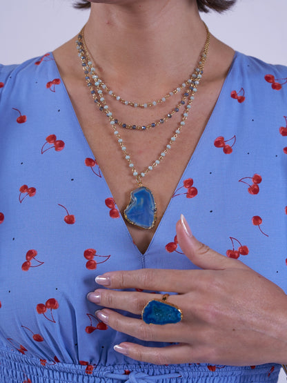 'MISHA' DRESS IN BLUE CHERRY