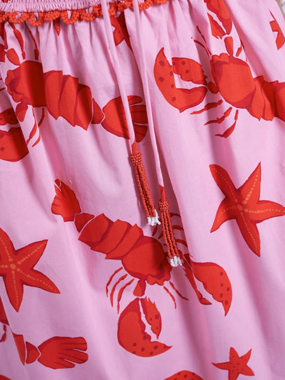 'MISHA' DRESS IN LOBSTER & STARFISH