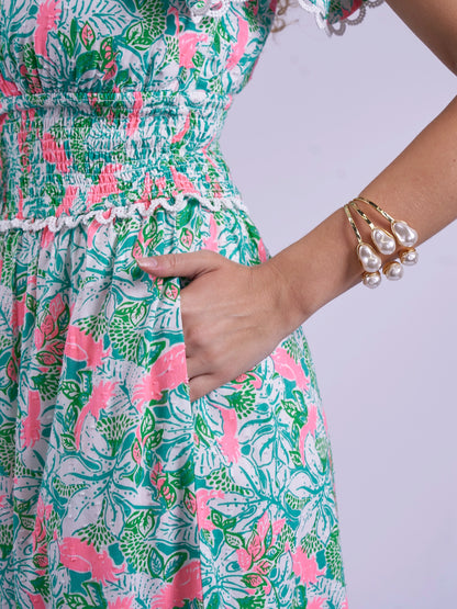 'MISHA' DRESS IN PINK PARROT