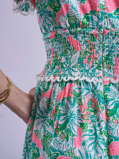 'MISHA' DRESS IN PINK PARROT