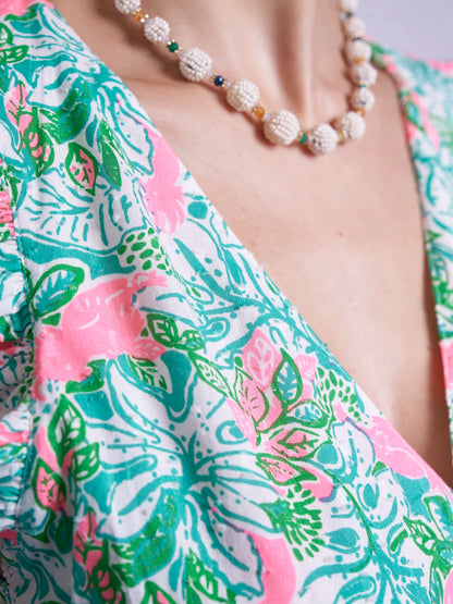 'MISHA' DRESS IN PINK PARROT