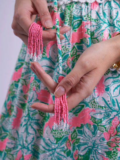 'MISHA' DRESS IN PINK PARROT