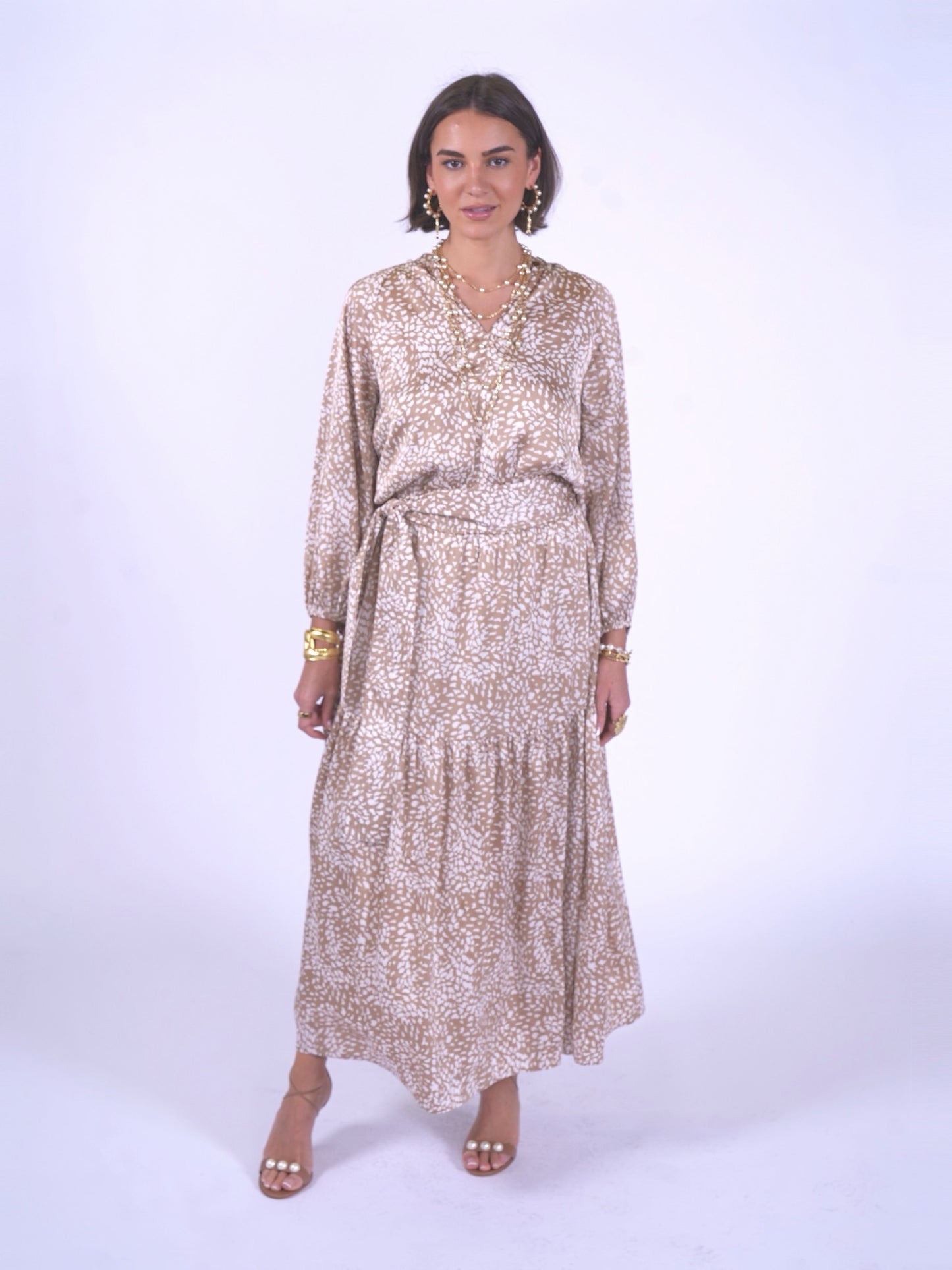 'MONACO' DRESS SNOW LEOPARD