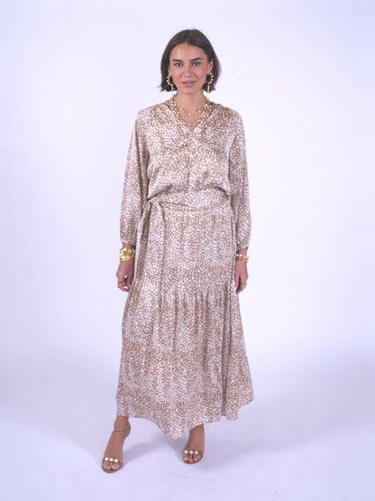 'MONACO' DRESS SNOW LEOPARD