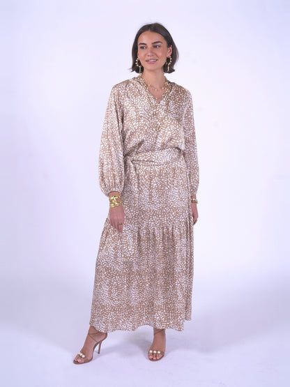 'MONACO' DRESS SNOW LEOPARD