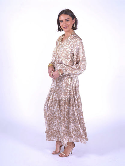 'MONACO' DRESS SNOW LEOPARD