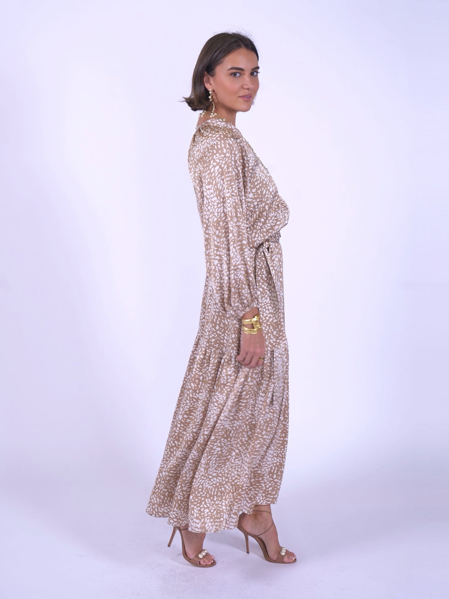 'MONACO' DRESS SNOW LEOPARD