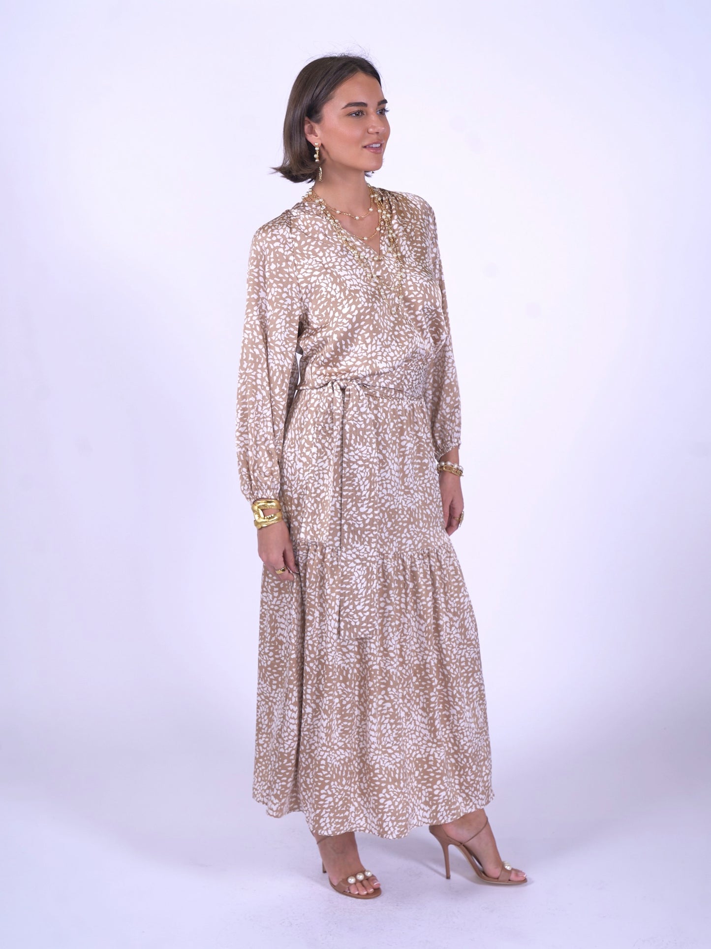 'MONACO' DRESS SNOW LEOPARD