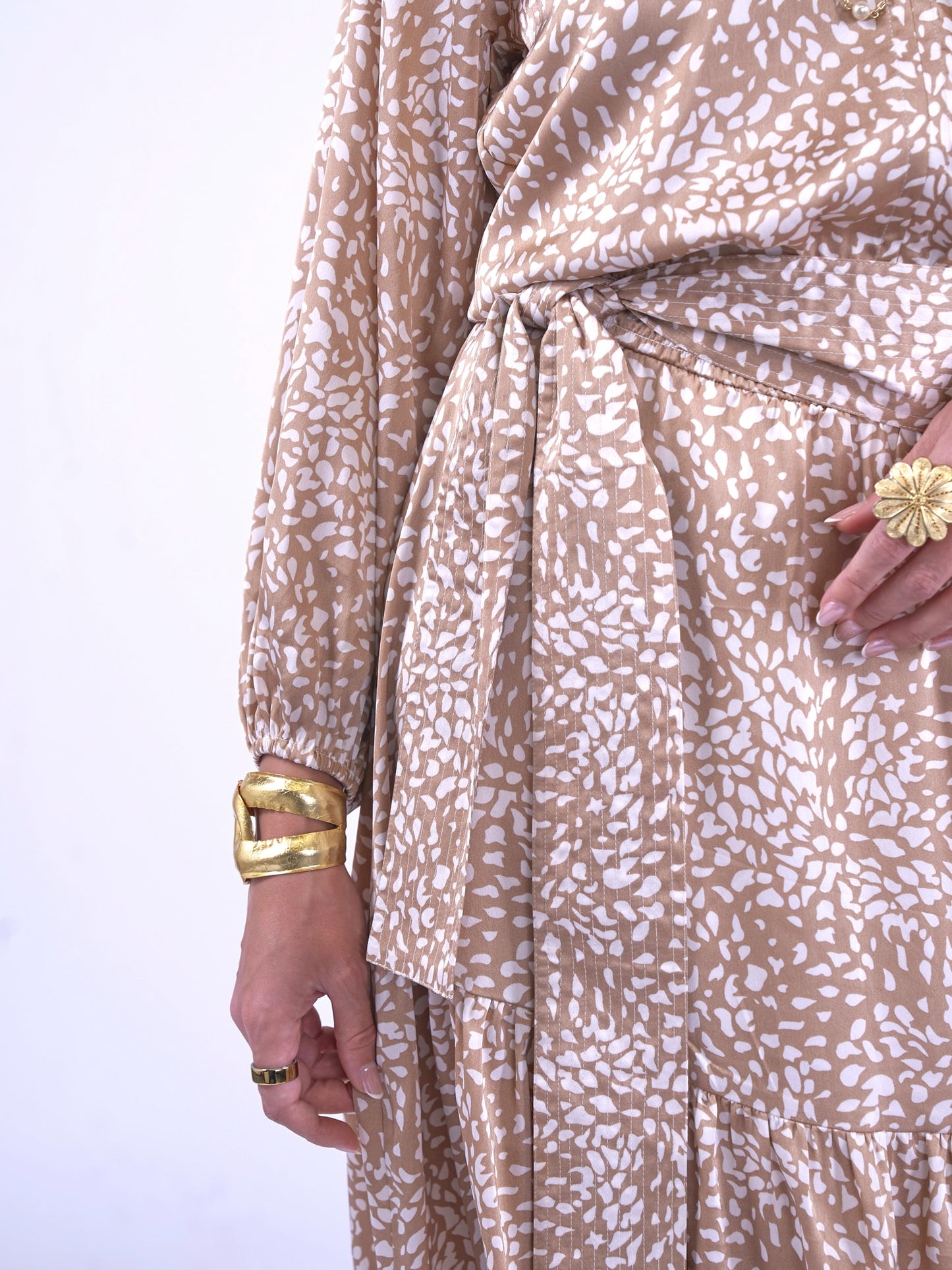 'MONACO' DRESS SNOW LEOPARD