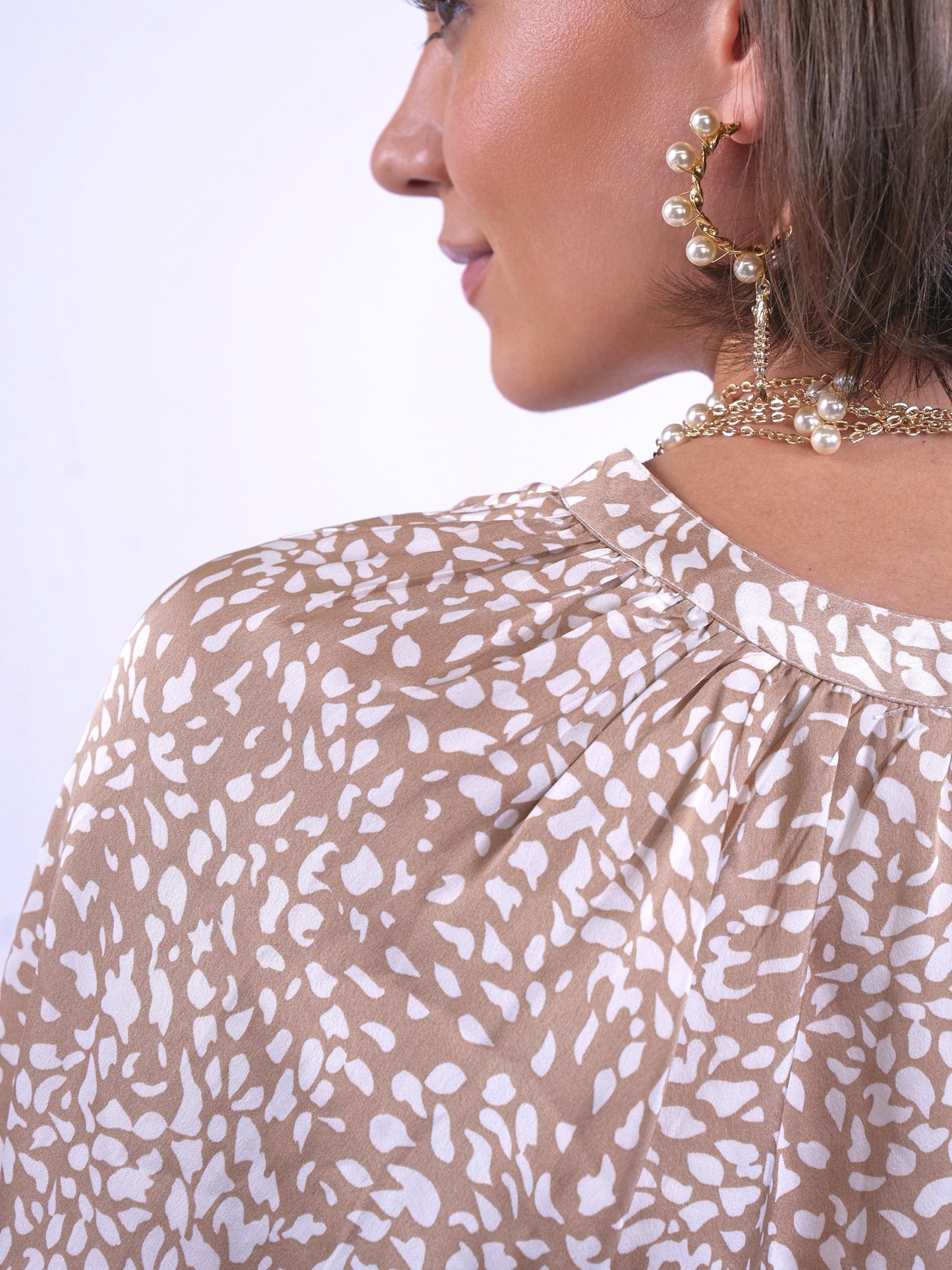 'MONACO' DRESS SNOW LEOPARD