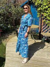 Load image into Gallery viewer, ‘SAGE’ DRESS BLUE BANANA LEAF
