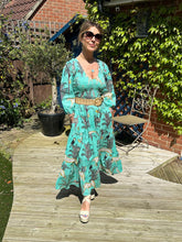 Load image into Gallery viewer, ‘GRACE V-DRESS’ IN MINT JUNGLE (MIDI)
