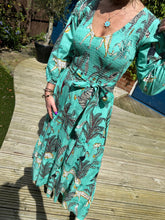 Load image into Gallery viewer, ‘GRACE V-DRESS’ IN MINT JUNGLE (MIDI)
