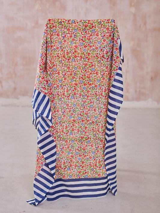 PAREO IN NAVY STRIPE FLORAL