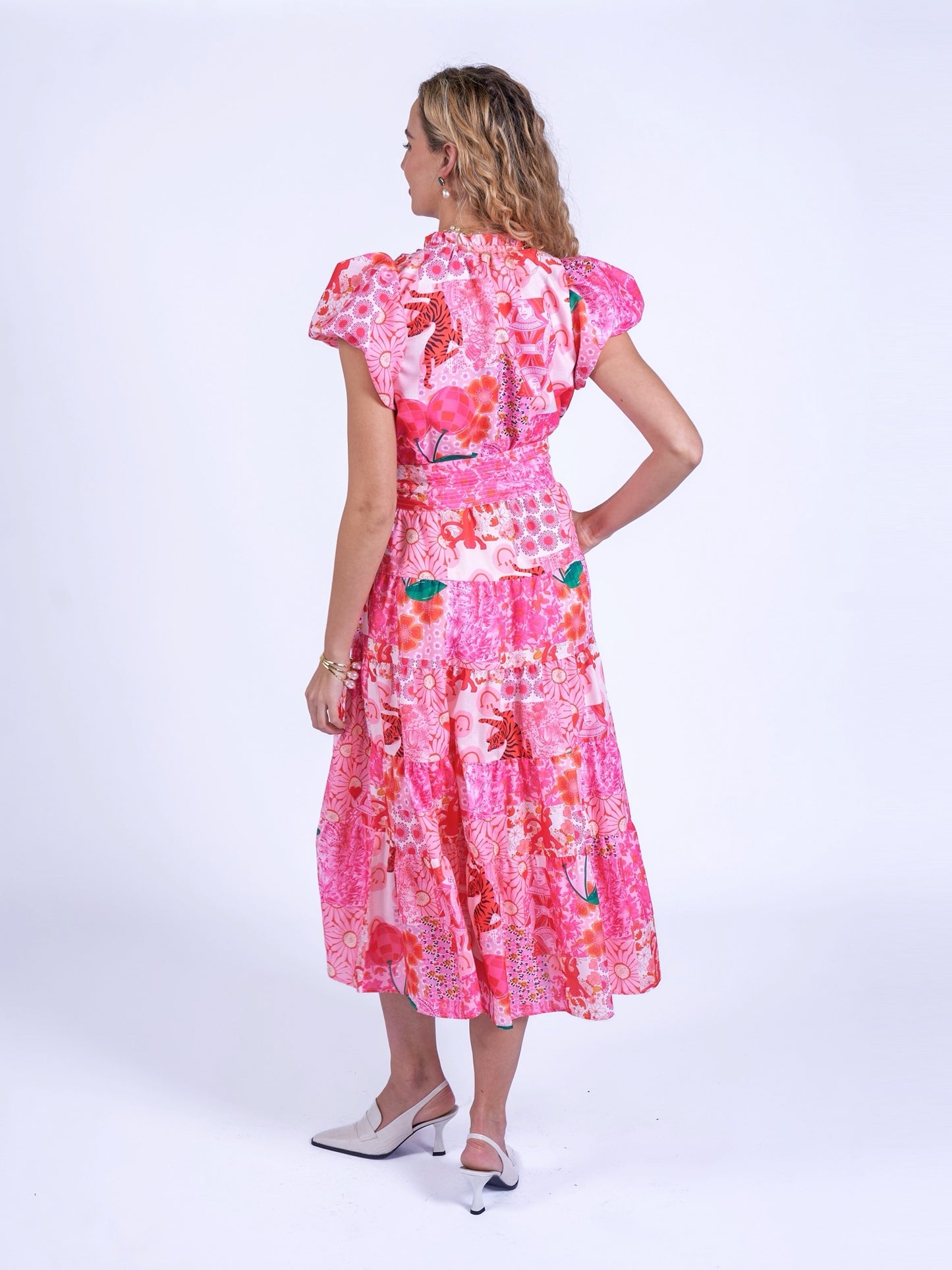 'NIECE' DRESS IN PINK PATCH