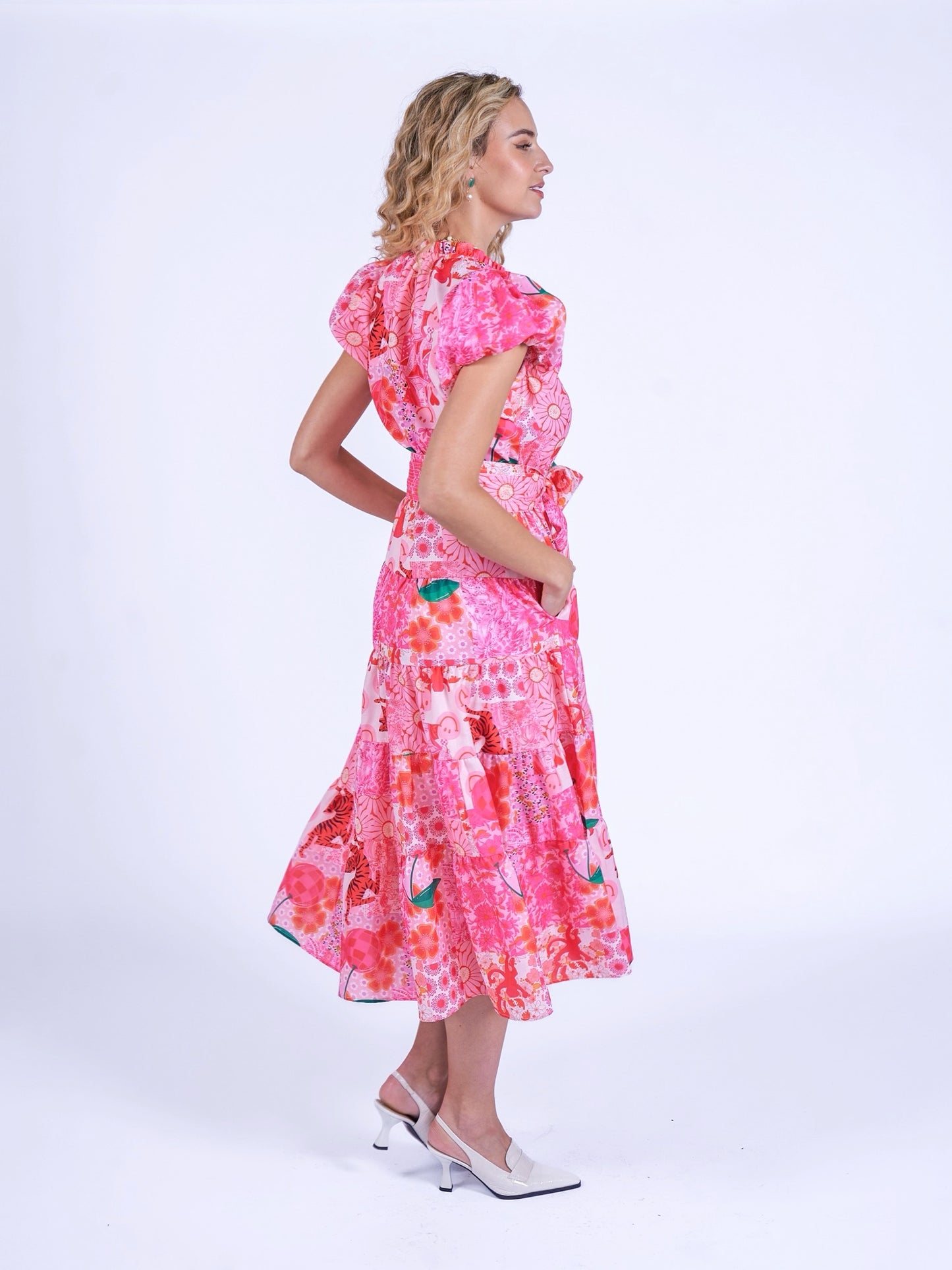 'NIECE' DRESS IN PINK PATCH