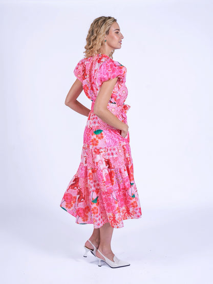 'NIECE' DRESS IN PINK PATCH