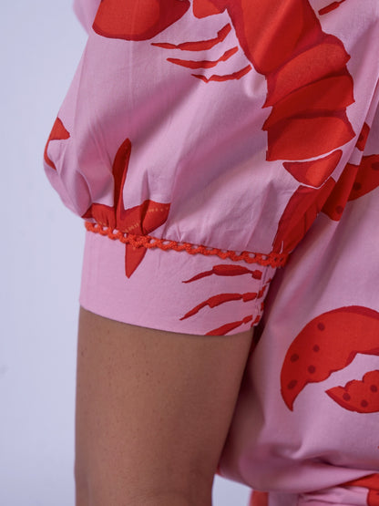 'PADDINGTON' BLOUSE IN LOBSTER & STARFISH