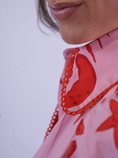 'PADDINGTON' BLOUSE IN LOBSTER & STARFISH