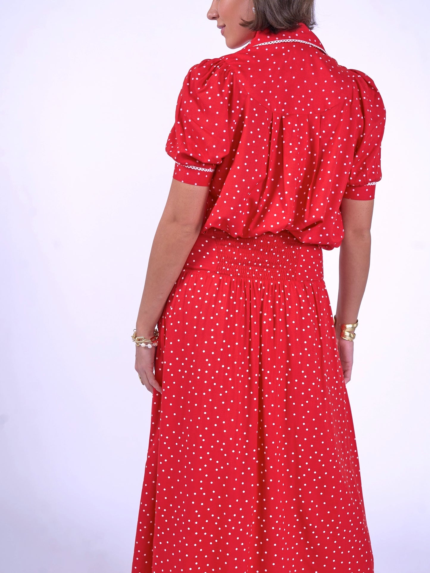 'PADDINGTON' SKIRT IN RED POLKA DOT