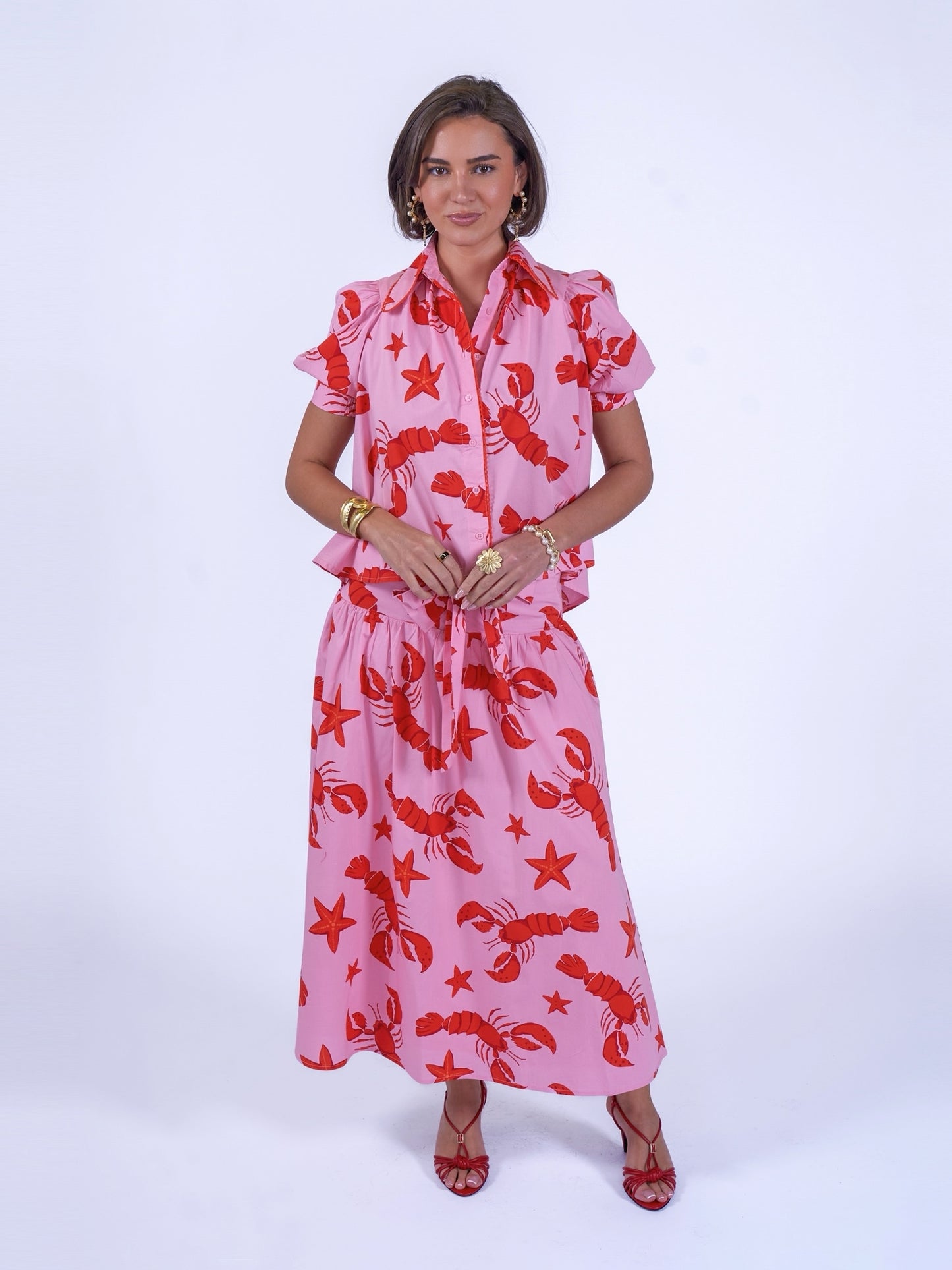 'PADDINGTON' BLOUSE IN LOBSTER & STARFISH